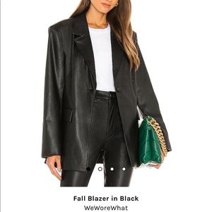 WeWoreWhat black leather blazer